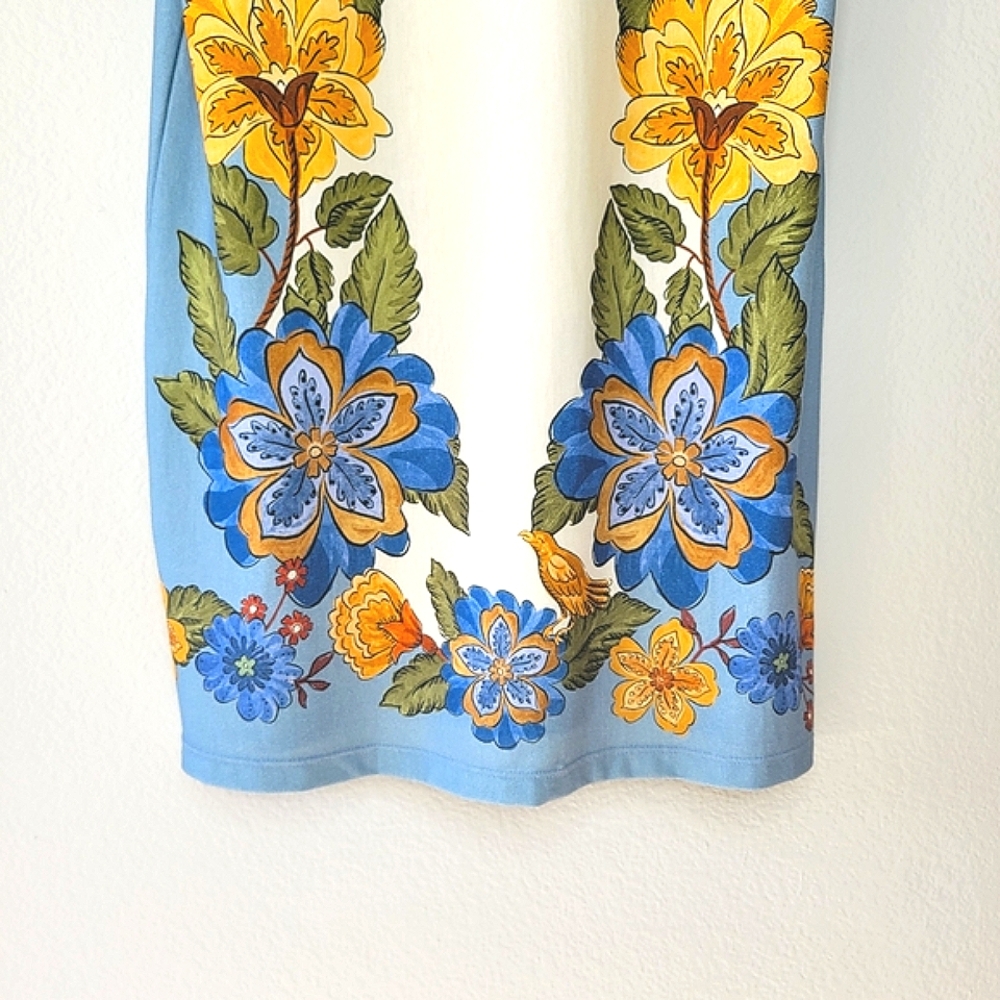 Farm Rio NWT Vestido T-shirt Bufan Mini Dress sz P (Small) Floral 100% Cotton - Picture 7 of 14
